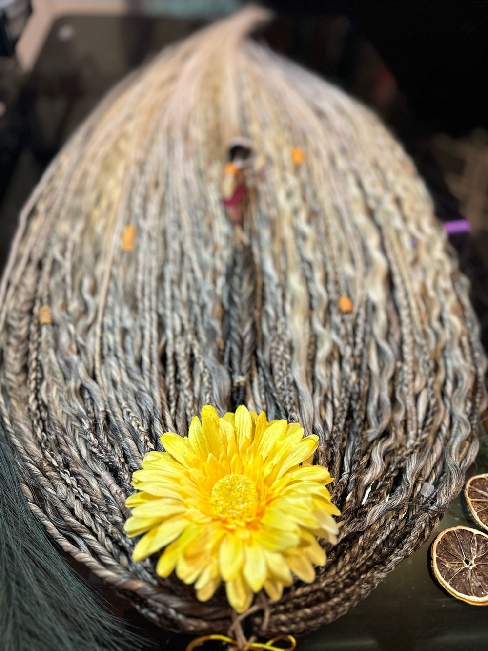 Black and Blonde Braided Hairpiece with  Accents New 70 DE Dreadlocks